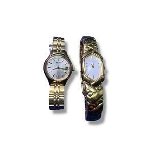 Seiko Women’s Watch Lot – 4205-0160 (Automatic) & 1N00-6R90 (Quartz) – Gold Tone